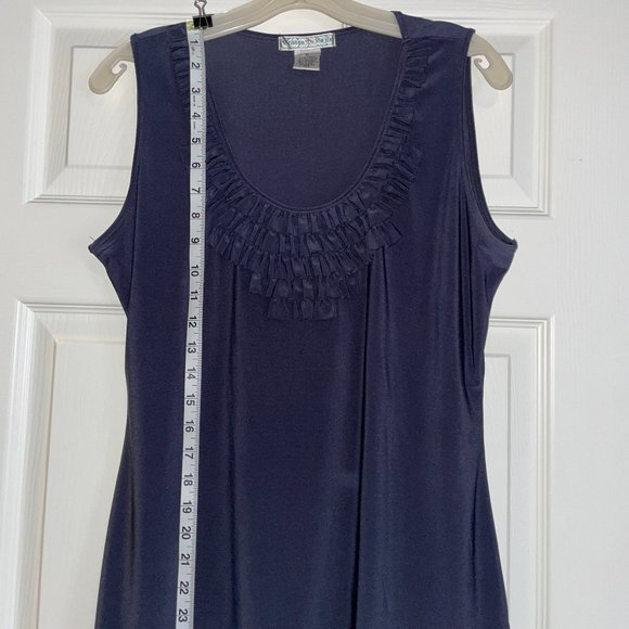 Dressy Tank Top with Neckline Ruffle Detail - Picture 1 of 7